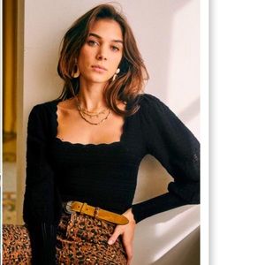 NEVER WORN - SEZANE RONNIE JUMPER, BLACK, S